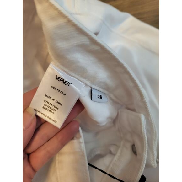 Vervet Flying Monkey 90s Vintage Loose Wide Leg Jeans 28 NEW White Destroyed - Picture 5 of 6